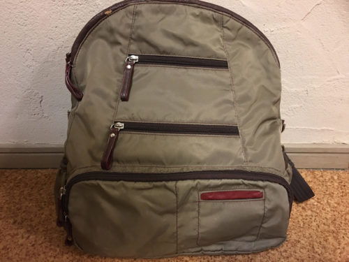 Image of the backpack I want to repair the faux leather part