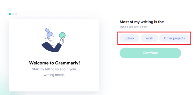 Grammarly-無料会員登録ページの画像 