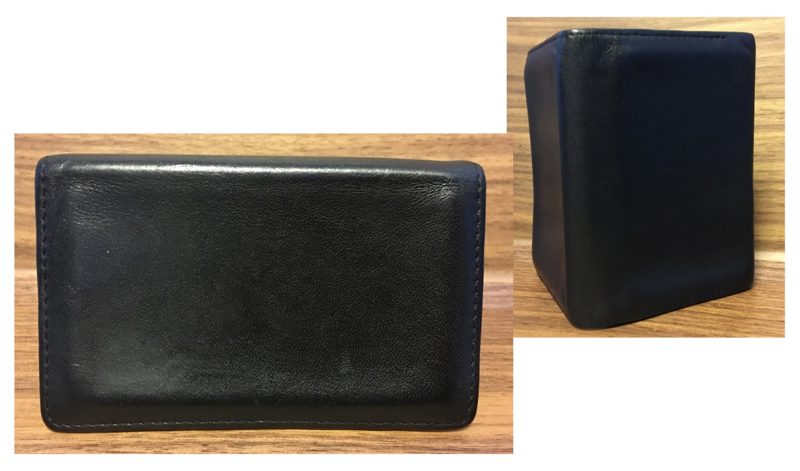 Image of the business card case after the repair was completed.