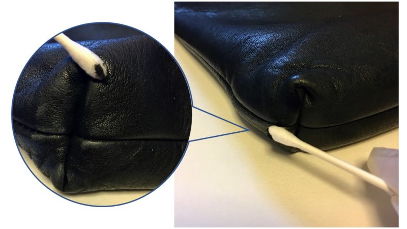 Image of the Kitamura shoulder bag under repair