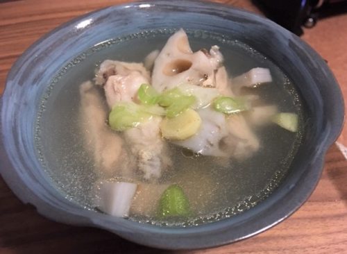 レンコンと鶏の中華スープ煮食卓2