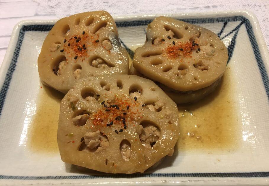 ホットクック レシピ れんこん鶏はさみ炒め煮の作り方 食感も楽しめる一品