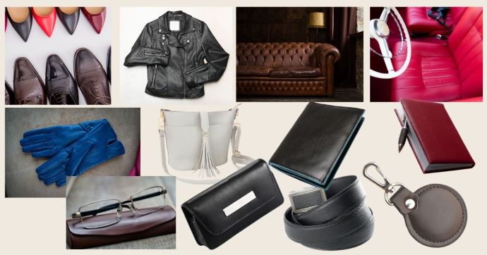 Examples of leather products and faux leather that can be cleaned with Renapur