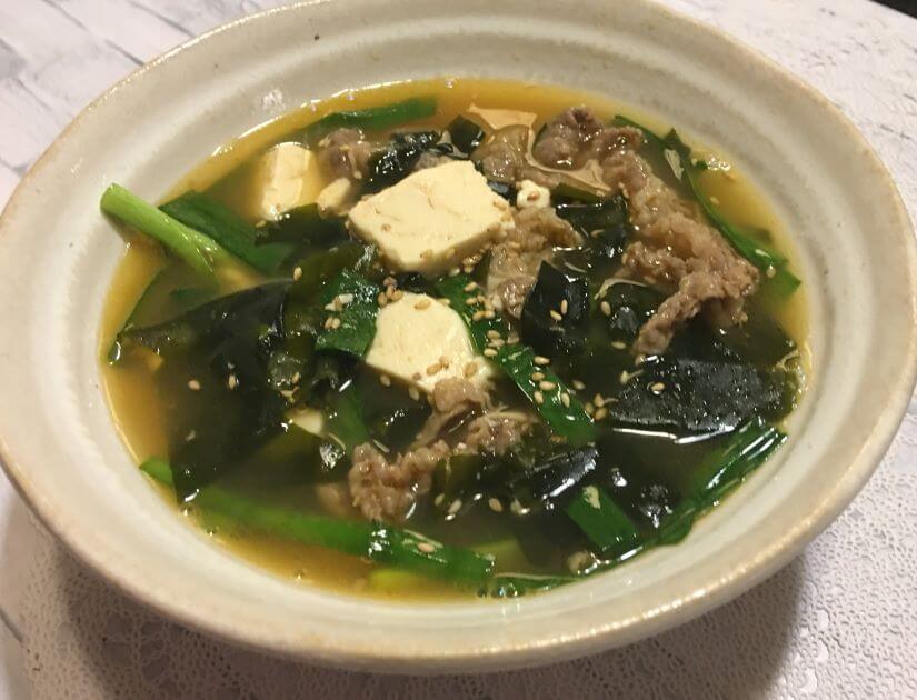 ホットクック レシピ 牛肉とニラの韓国風スープの作り方 白ご飯とよく合うスープです