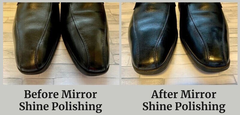 Before and After Mirror Shine Polishing
