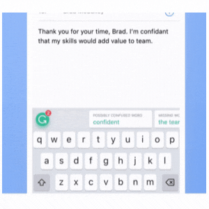 Grammarly Keyboardの操作画面(300x300)